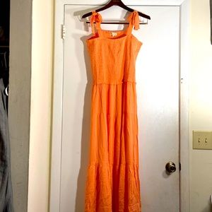 Full Circle peach Tier Dress Maxi